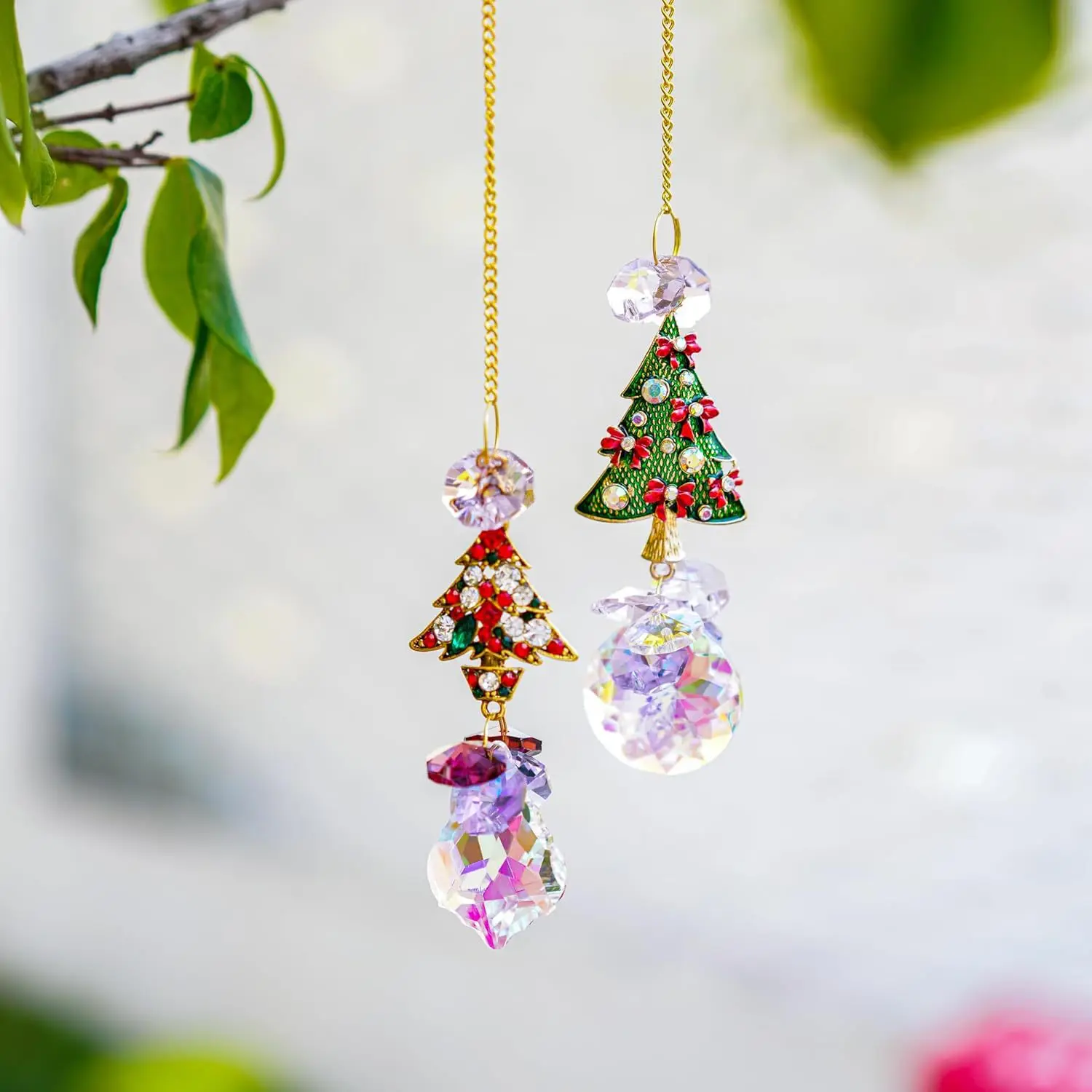 product new product christmas tree decoration hanging crystal sun catcher ornament outdoor gardening sun catcher-6
