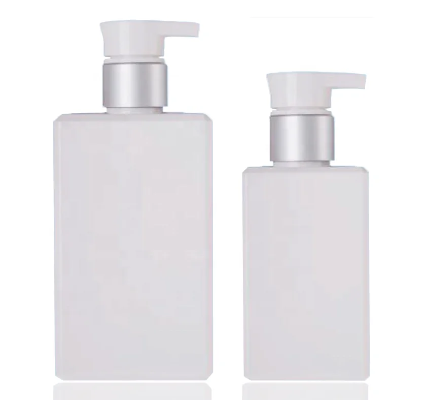 300ml 500ml Custom Black square Plastic PET Cosmetic Lotion Shampoo Pump  Mist Bottles