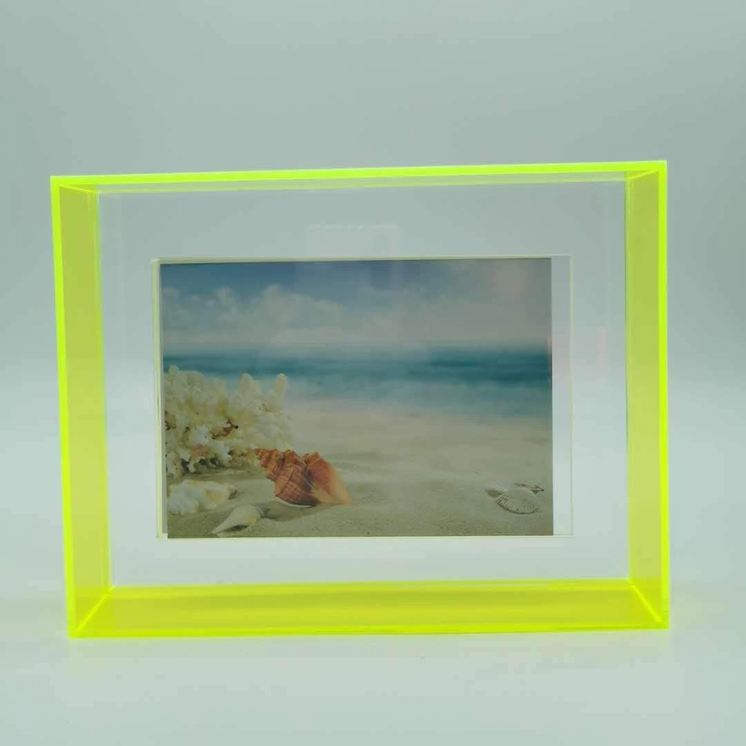 Neon Colored Shadow Box Wall Mounted Desktop Floating Frame Acrylic Luxury Magnetic Frame