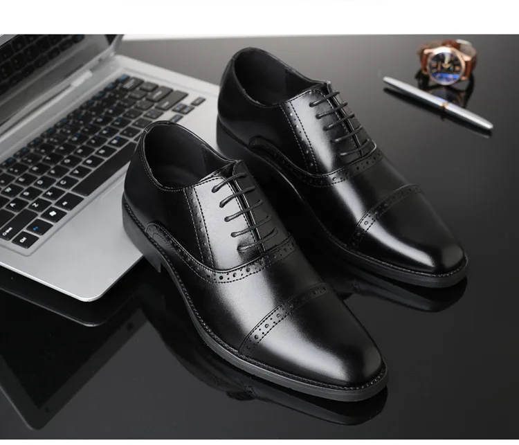 Ample Oxford Men Dress Shoes Comfortable Lace Up Black Dress Shoes