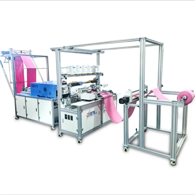 Automatic Warp and Weft Knitted Microfiber Towel Machine with Ironing Device Continuous Longitudinal Hemming Machine