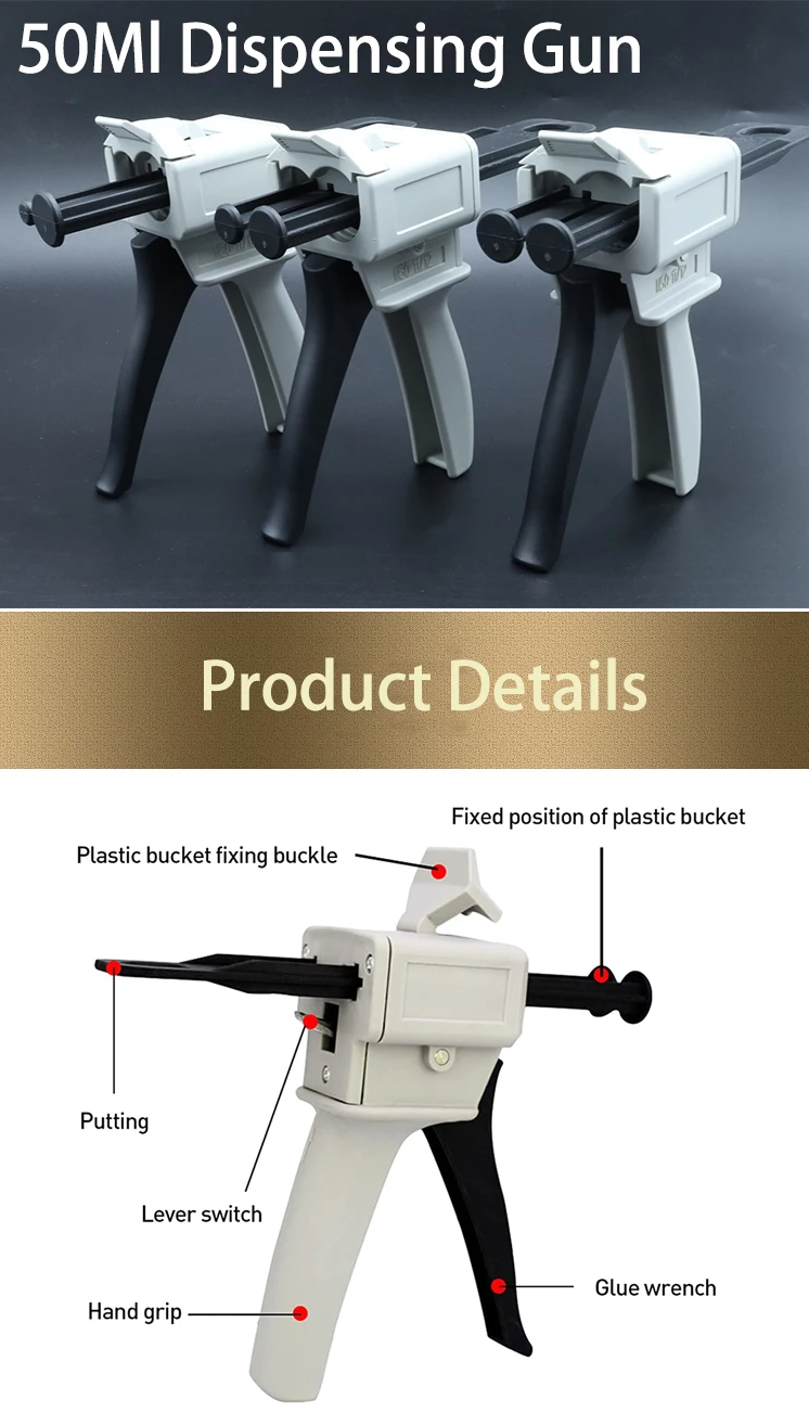 Two Adhesive Dispenser Gun 50ml 11 Manual Ab Glue Gun Epoxy Adhesive