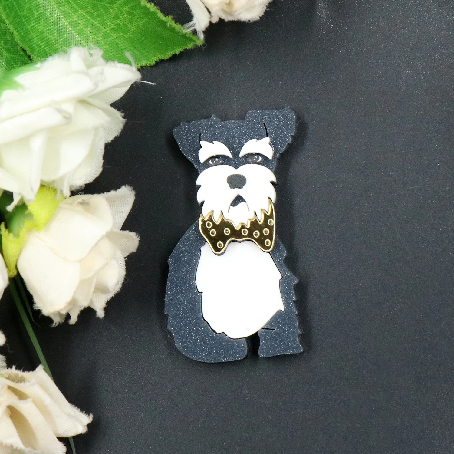 Customized MD155BH1075  New Arrival Corgi dog Brooch (Safety Pin) cute Laser Cut Acrylic Jewelry Handmade manufacture