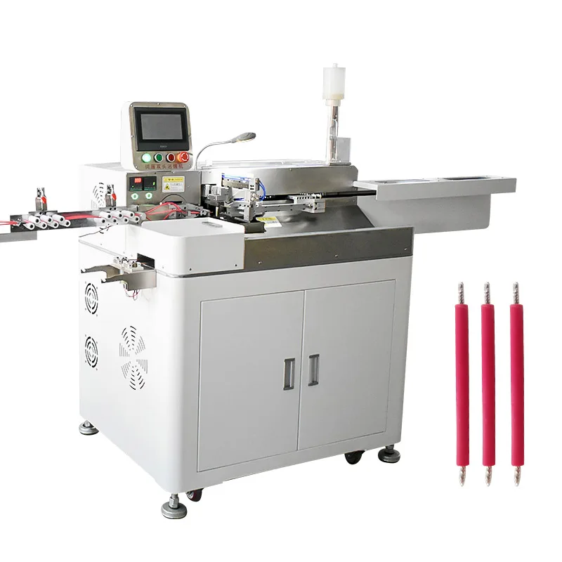 Fully Automatic Wire Dipping Machine Double Head Wire Stripping Cutting Twist Tin Dip Multi Functional Cable Processing Machine