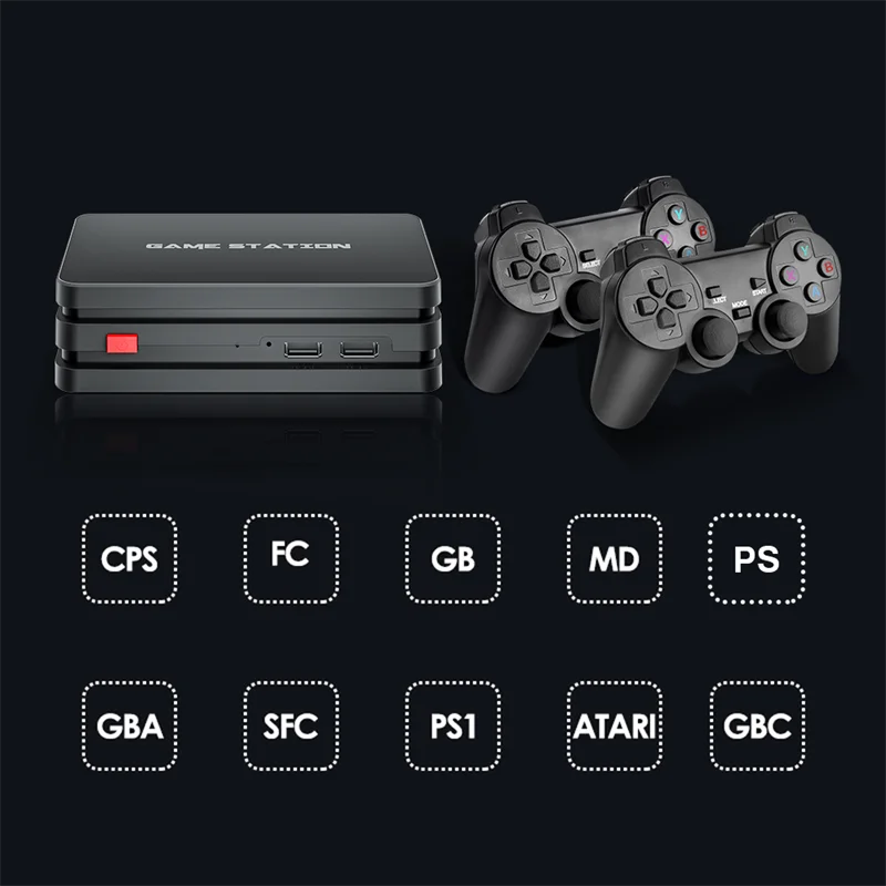 M8 Plus 64 Гб Игровая приставка для ТВ 10000 игр поддержка эмулятора MAME FC GB GBA GBC MD SFC PS1 ATAR PSP 2 4 беспроводной контроллер