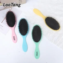 Private Label Women's Fashion Paddle Hair Brush Customised Wig Care Extension Compact Oval Shape ABS