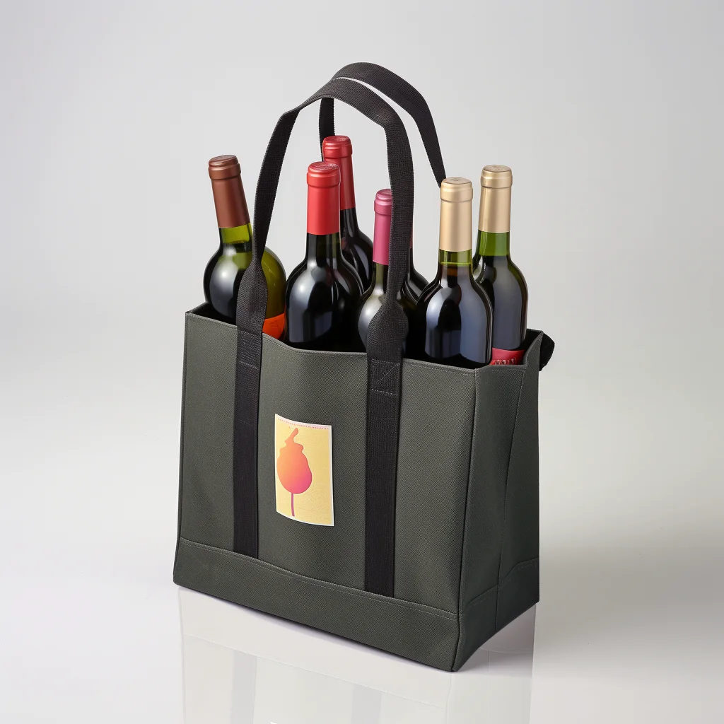 Wholesale Eco Friendly Heavy Duty Reusable 6 Bottles Carrier Non Woven Wine Tote Bag manufacture