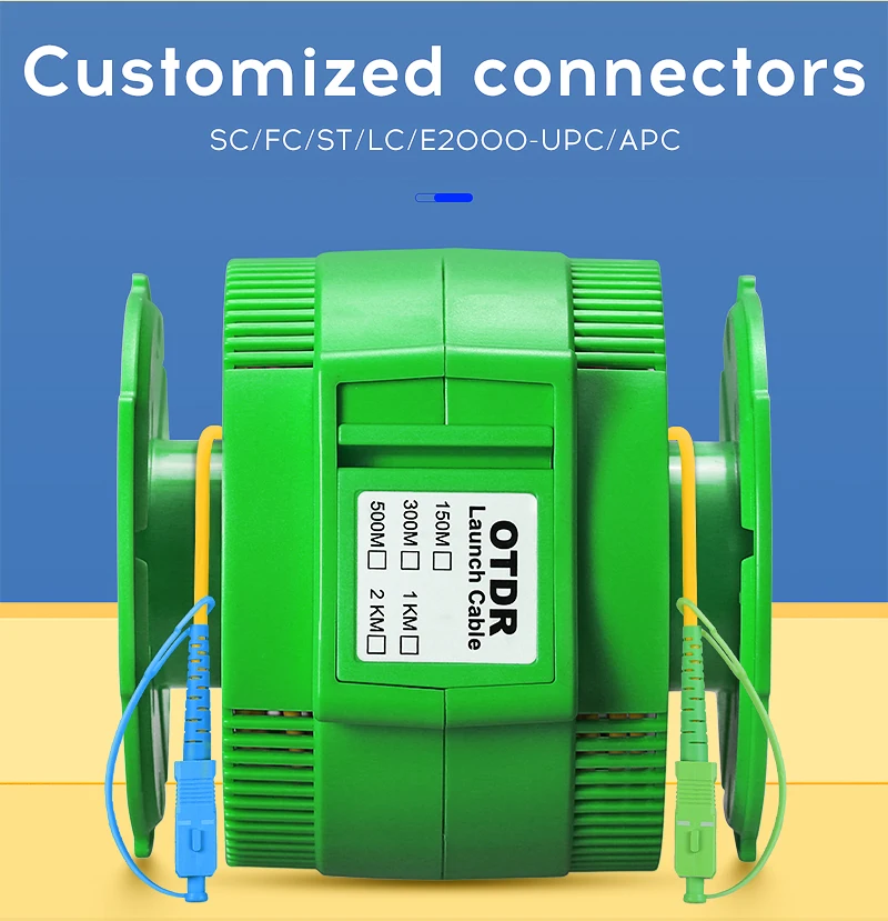 COMPTYCO AUA-20 SC/FC/ST/LC-UPC/APC OTDR Test extension line Customized length/Type/Connector Fiber Optic OTDR Launch Cable Box factory