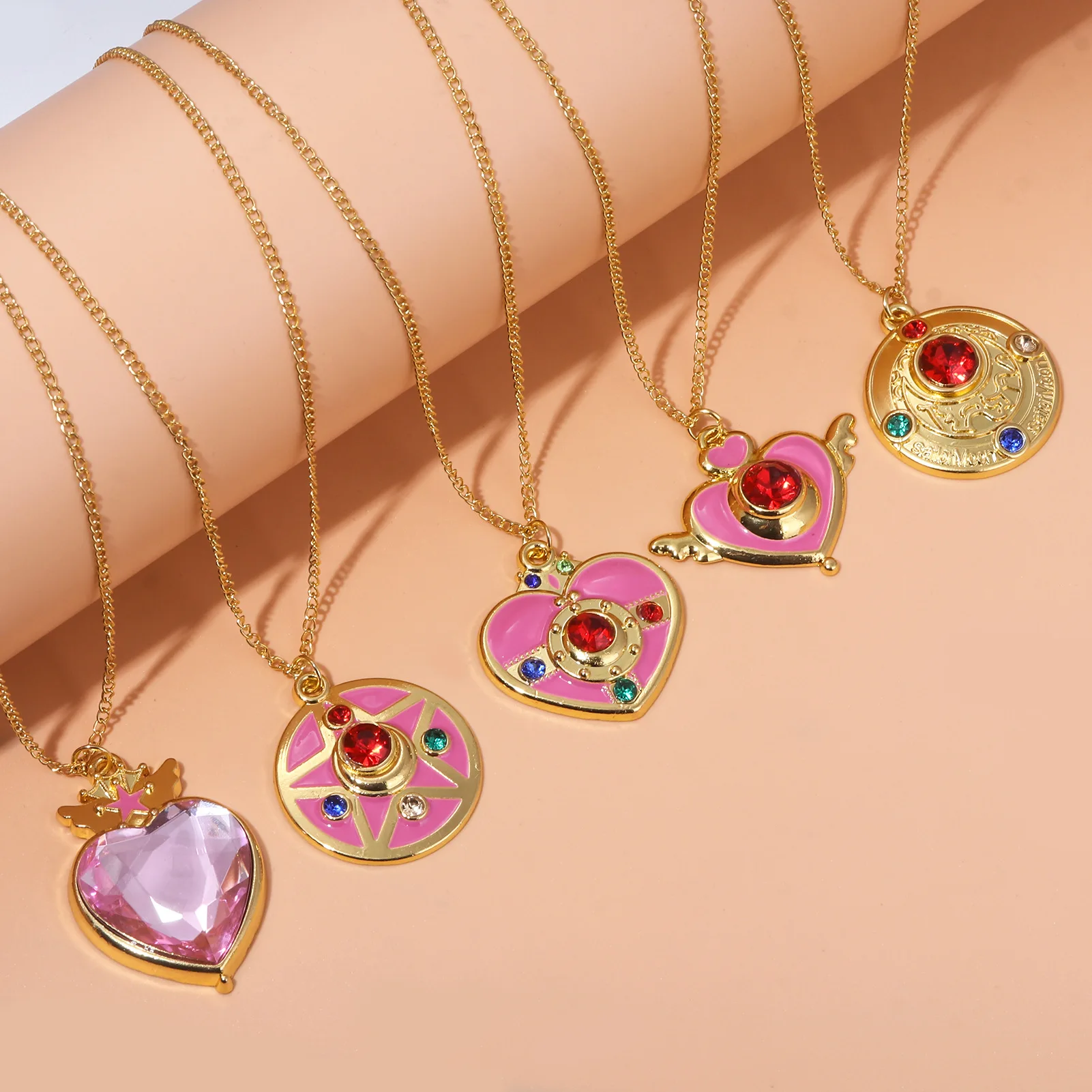 Collier Sailor Moon Q-pot - Cœur Bonbons Rose - Bijou De Collection Anime Japon