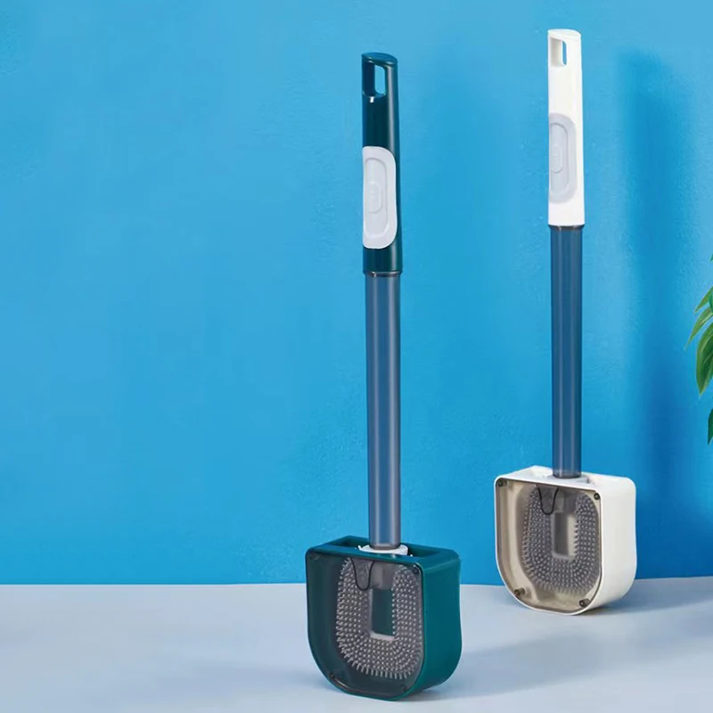 2025 новый тренд PP для чистки ванной комнаты настенный силиконовый набор туалетной щетки с моющим средством