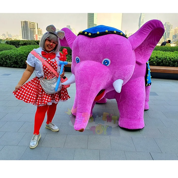 Enjoyment CE Cartoon Characters Inflatable Elephant Plush Fur Mascot Costume Cosplay Suit for Adults