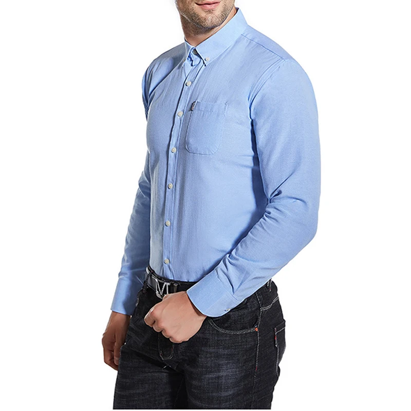 Men's Slim Shirt Long Sleeve Oxford Large Size Casual Summer Button Up Shirt For Men Formal Work Shirts229_voghion.com