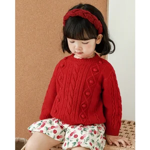 Wholesale 2022 Fall Kids Sweaters Pullover Crewneck Knitted Boutique Soft Toddler Girls Sweaters
