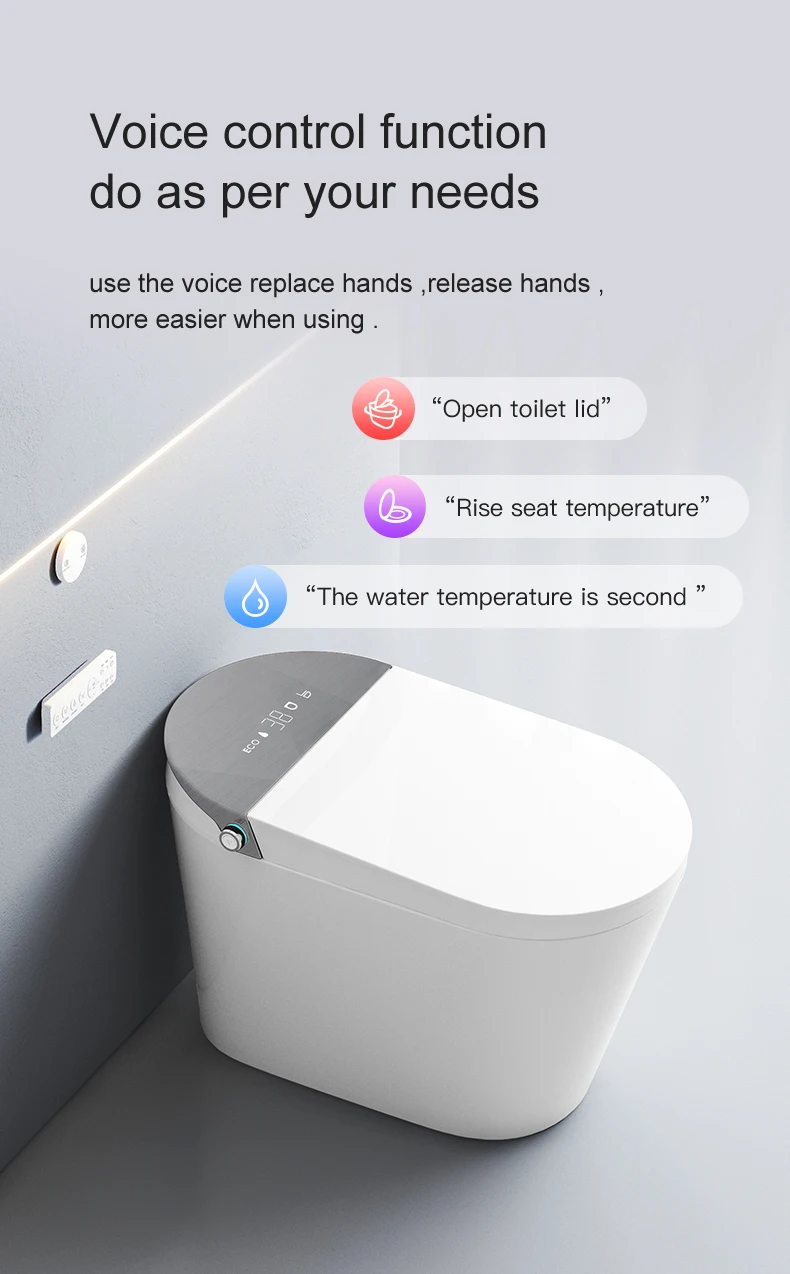 Modern automatic intelligent toilet cupc certification inodoro no water pressure restriction one piece smart toilet details