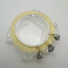Amarillo Transparente con Estampado Blanco
