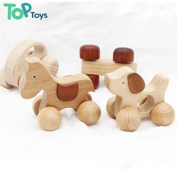 TOP Wholesale Nursery School Montessori Material Wooden Children Toys Car Wooden Toy Track Wooden Push Toy