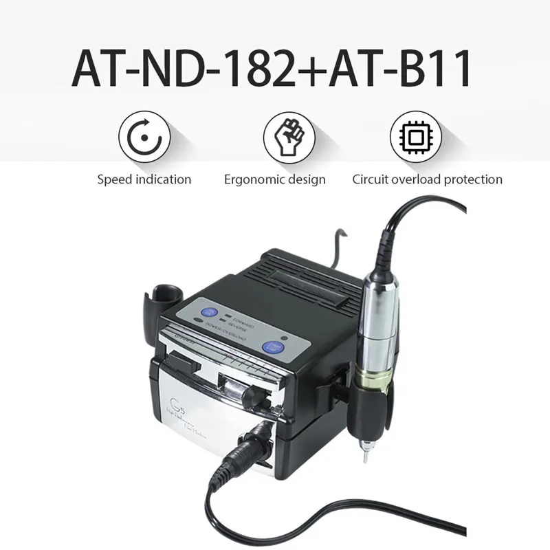 product free shipping japan g5 professional nail drill micromotor 28000rpm low noise super up200 e file ce certified manicure machine-5