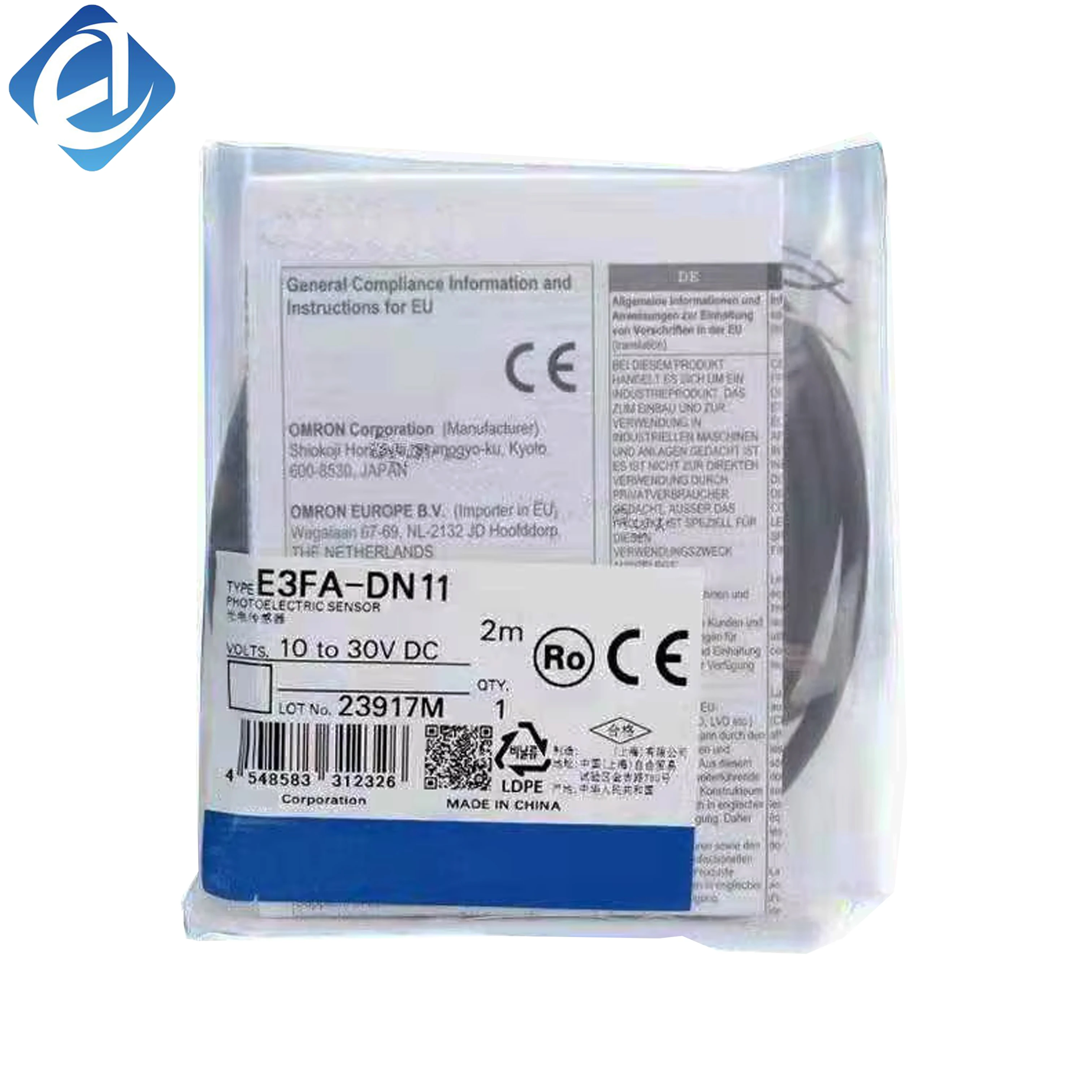 Nuovo sensore fotoelettrico Omron serie E3FA, originale. Tipo a riflessione diffusa, rilevamento stabile degli oggetti, elevata sensibilità, struttura compatta e forte resistenza alle interferenze. Ampiamente utilizzato per il conteggio dei materiali, il posizionamento e il rilevamento dei finecorsa negli impianti di assemblaggio automatizzati.