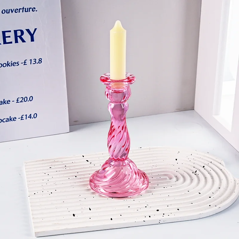 product european style glass candle holder for candlestick wedding home decoration table suitable for both sides candle holders-6