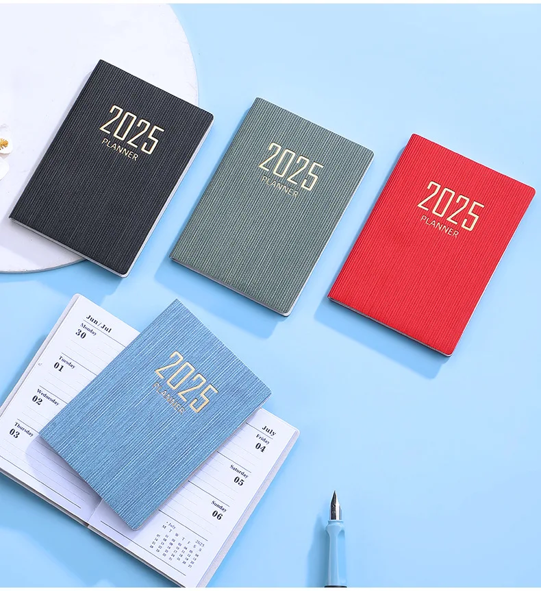 2025 English Schedule Book Customized logo A7 Size Daily Planner pocket planner mini notebook For Student manufacture