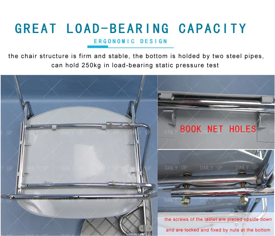 Office Training Chair With Tablet Sled Metal Frame Classroom Study Chair With Book Holder And Large Seat For Student Wholesale