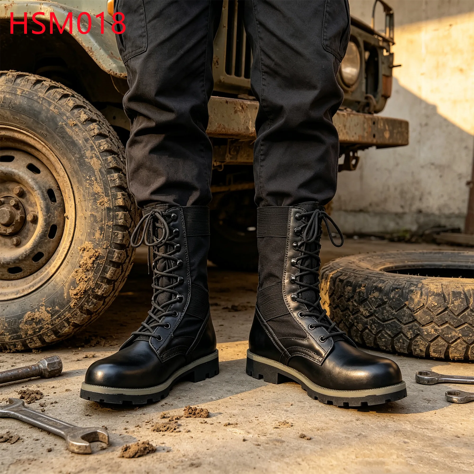 XYM,Dune Crossing High-Weave Collar Design Hua Singh Fighting Boots Simulation Training Quick-Release Straps Combat Boots HSM018
