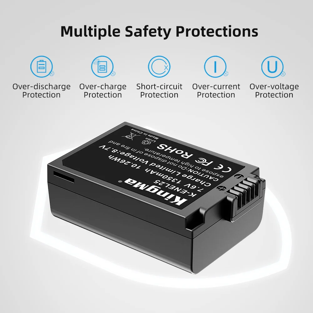 2 Piece EN-EL25 Battery For Nikon Z Series Z50 Z 50 Camera MH-32 Charger