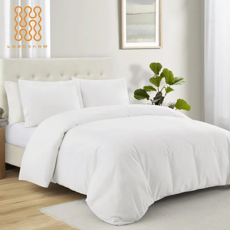 Star Hotel Linen Luxury T250 Plain White Duvet Cover With Pillow Case ...