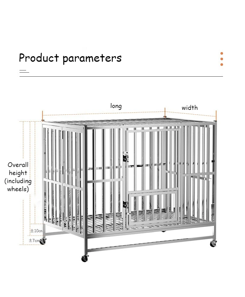 Factory Customized Stainless Steel Pet Cage Strong Outdoor Large Dog