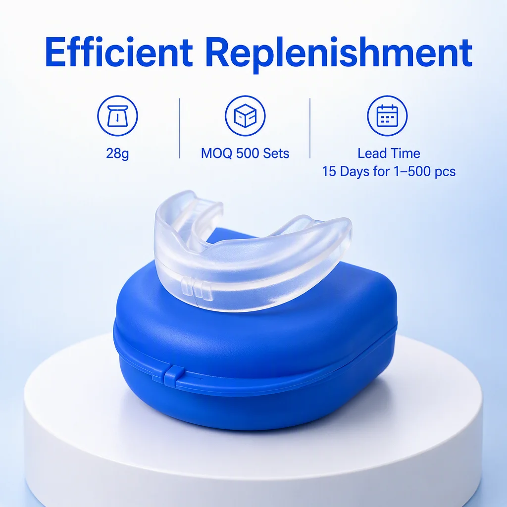 Night Time Snoring Relief Antisnoring Mouth Guard Mouth Tray Kit for Adult Sleepers Home Bedroom Dental Hygiene