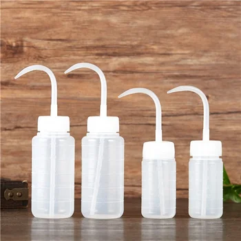 100ml 250ml LDPE soft plastic squeeze wash bottles for laboratories with long curve nozzle