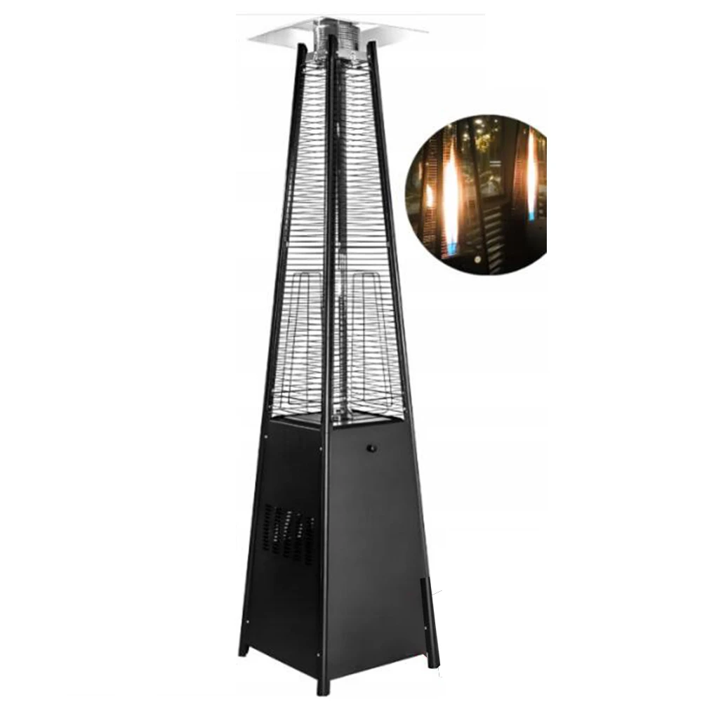 Modern Stainless Steel Iron Gas Outdoor Heater Portable Mobile Thick Protective Net Wheel-Attached for Patio Courtyard Use