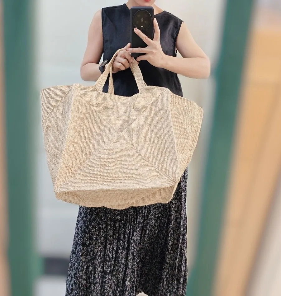 New Arrival Summer Lady Women Simple Design Big Capacity Tote Bag Vacation  Holiday Beach Bag