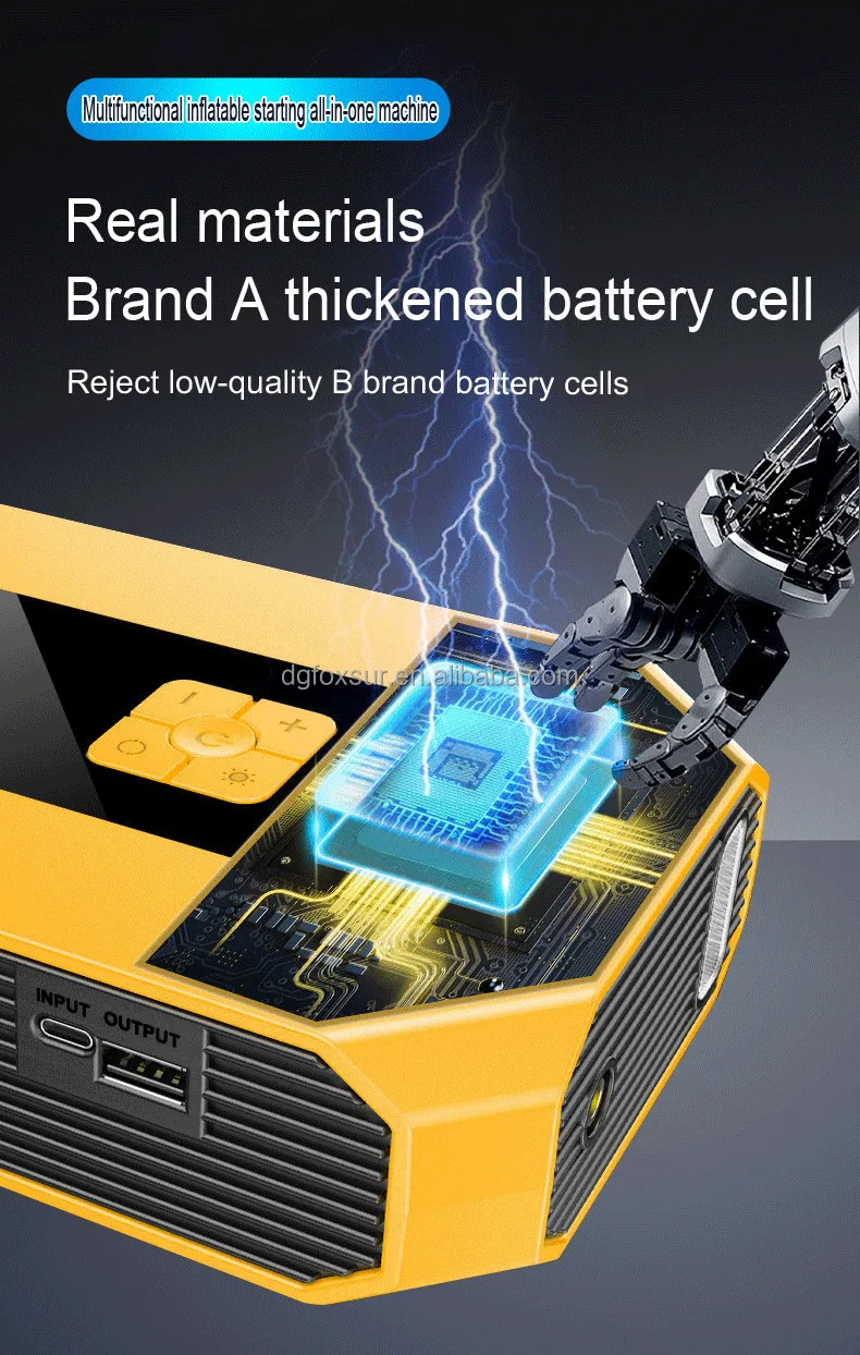 Foxsur 26800mAh Car Emergency Start Power Supply with air Pump 12v Car Mobile Power Supply Car Jump Starter
