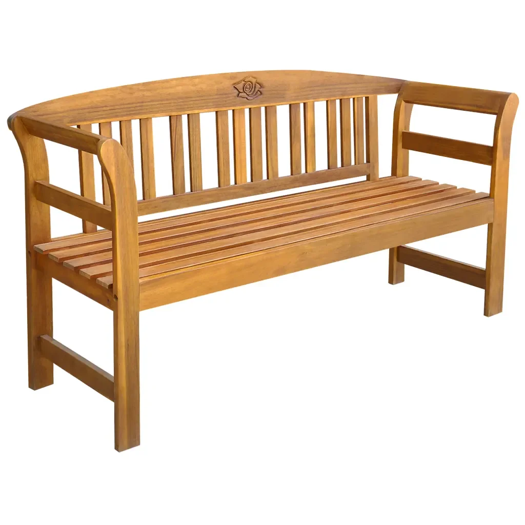 Garden Bench 157 Cm Solid Acacia Wood Buy Patio Benches