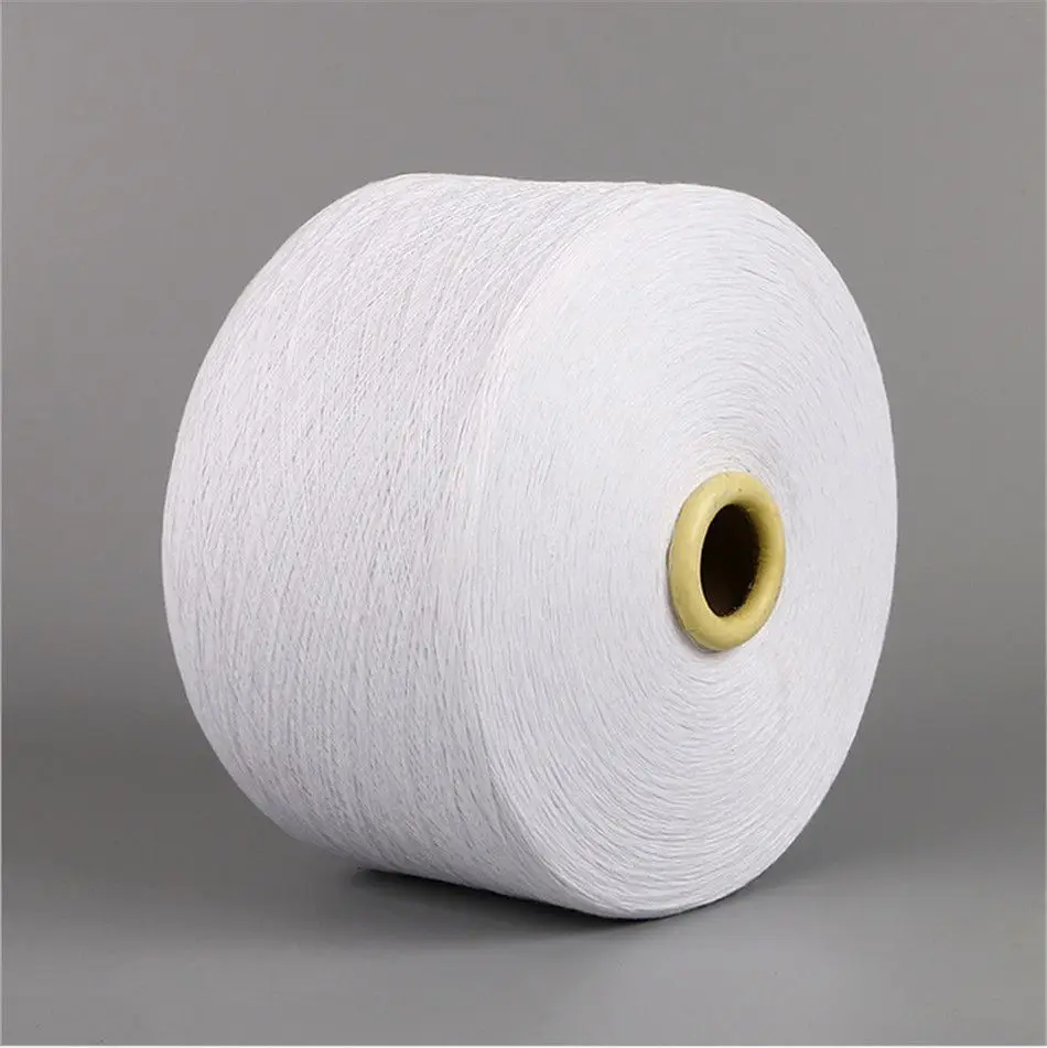 Hot Sale Recycled Regenerated Open End Oe Yarn Bleached White Ne6s Cotton Polyester 65/35 Blended Yarn