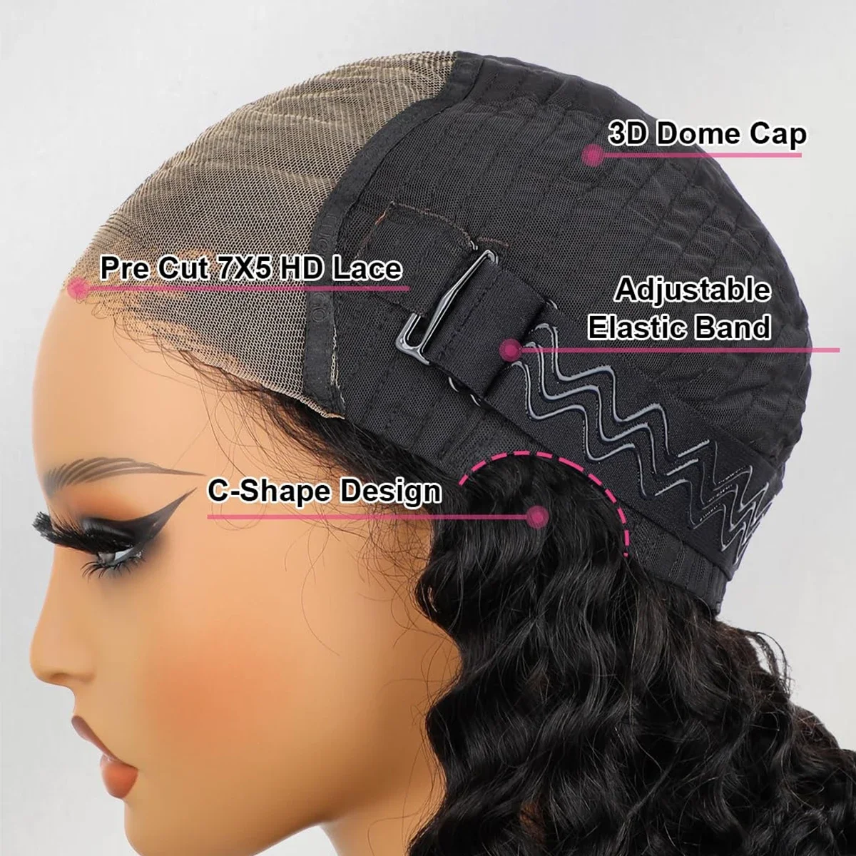 Περούκα χωρίς κόλλα, βαθιά κυματιστή τρίχα, προ-μαδημένη, προ-κομμένη, δαντέλα μπροστά, περούκα 180 πυκνότητας, τρίχα Remy για γυναίκες_voghion.com