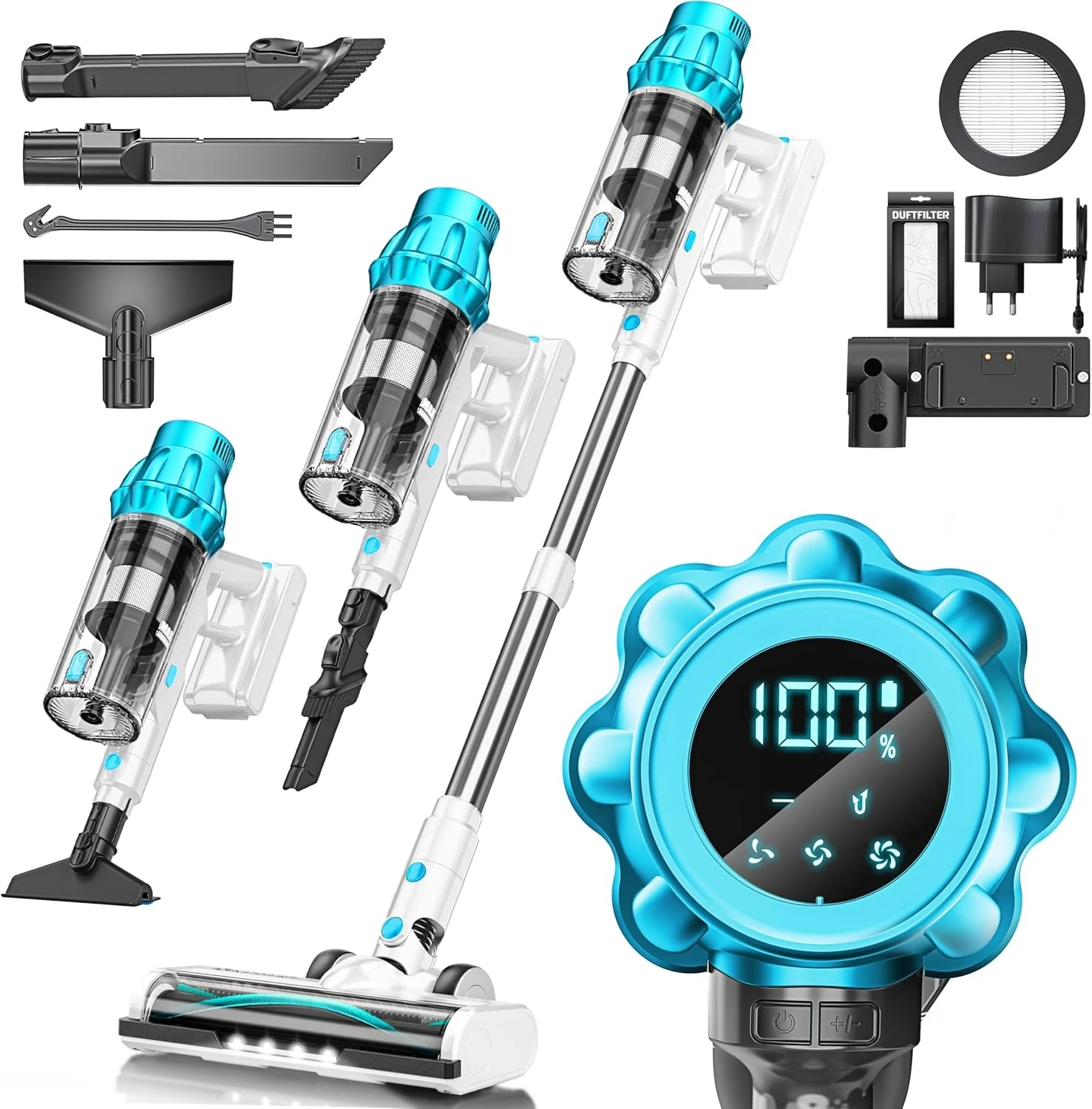 Vacuum Cleaner with High Quality, Factory Manufacturer Customization A34D, 400W, Strong Suction, Sky Blue-white Colour