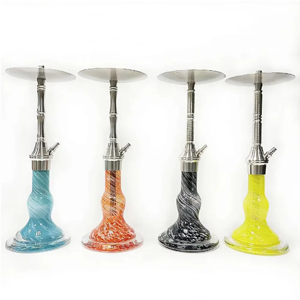 Unique Design 53CM Multicolor AEON Edition 4 Premium Durable Hookah 1 Separate Hoses Stainless Steel Hookah With Threaded Base