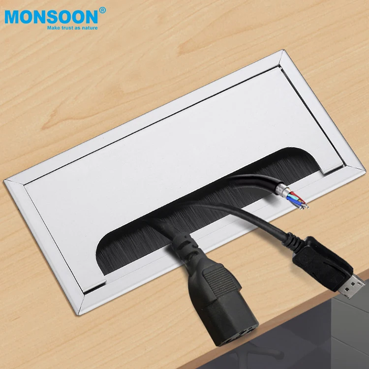 MONSOON Furniture Hardware Office Computer Desk Dustproof Table Metal square Cable Outlet Cable Hole Cover