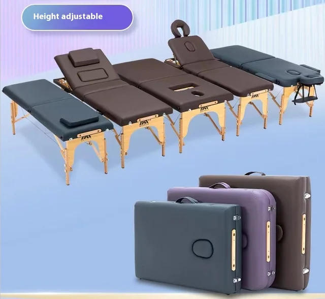 Foldable Adjustable Height Portable Multi-functional Massage Bed for Hotel & Gym Use Commercial Salon Furniture