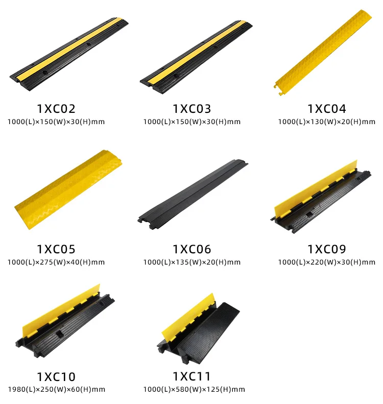 Heavy Duty Rubber Cable Hump Channel Protectors 1-Channel Cable Ramp Guards Construction Speed Bumps Floor Protective Cover supplier