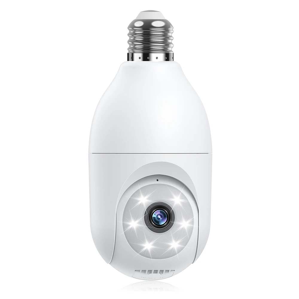 Techage Tuya 1080P 2MP Wifi Ip CCTV Camera Bulb Indoor/Outdoor Mini Light Bulb Two-Way Audio PTZ Memory Card Storage Options