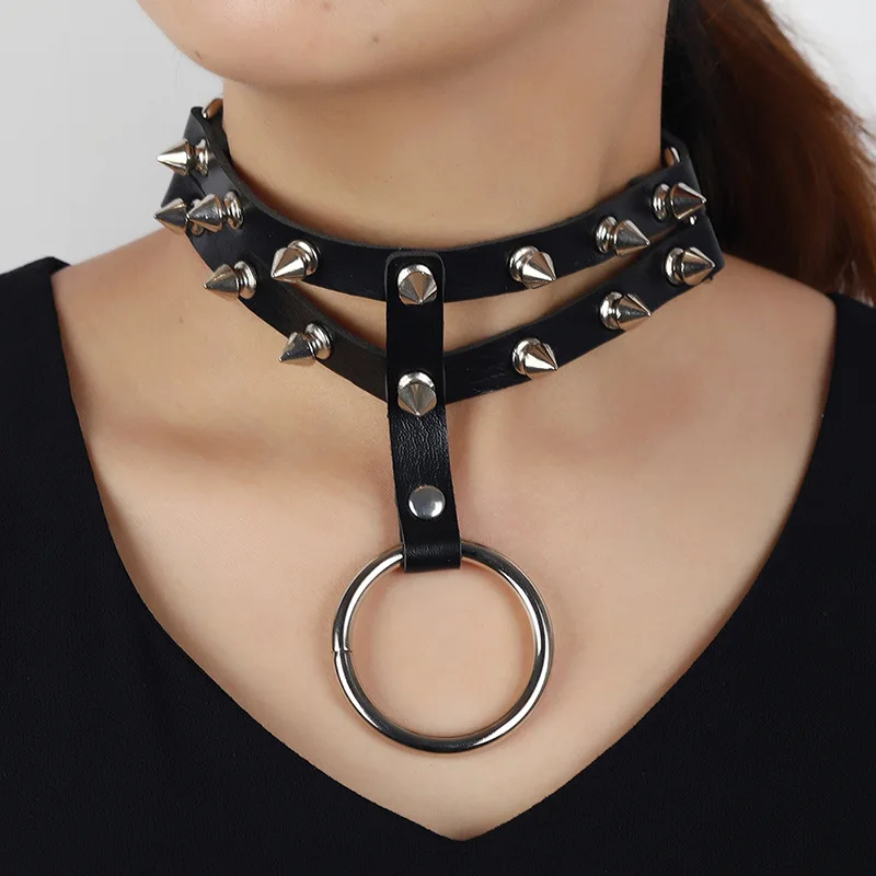 ✪ Sexy Cool Rock Gothic Collar Steampunk Necklace Chokers Women Men Leather  Goth Wing Bat Punk Choker Necklace Jewelry 