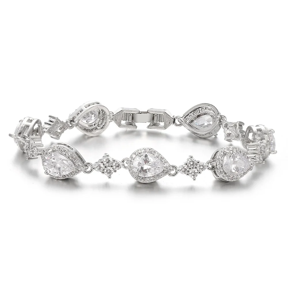 Elegant Teardrop Zircon Bracelets for Ladies