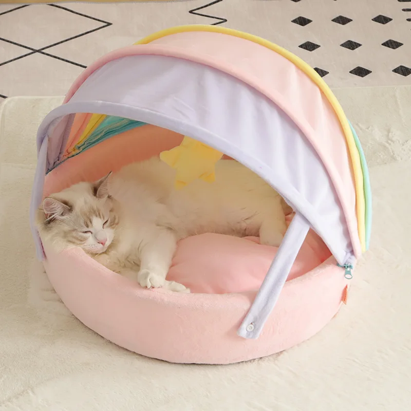 Warm Princess Bed Enclosed Villa Cat Tent Pet Custom Princess Round