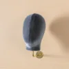 Cabeza de terciopelo gris con varilla dorada con pasador-16 cm