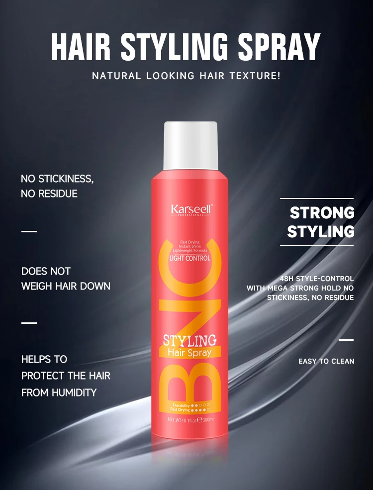 Private Label Fast Dry Professional Strong Hold Hair Styling Spray