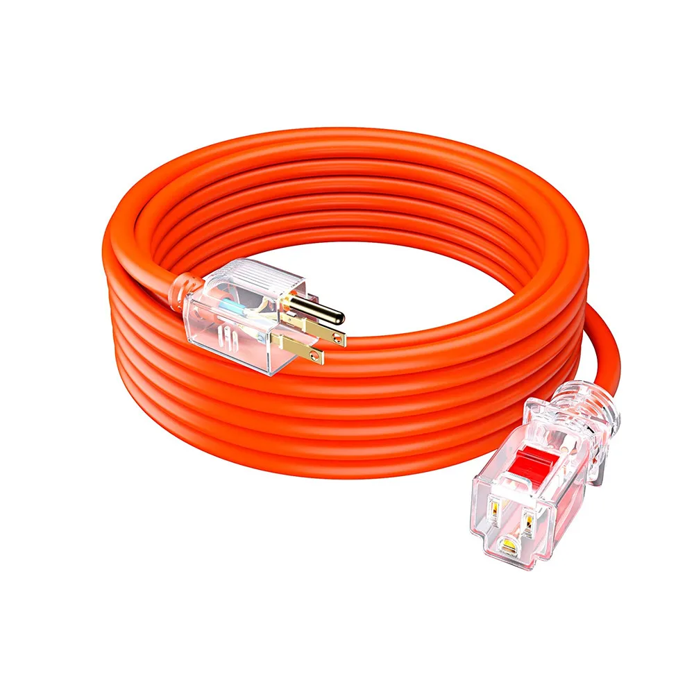 25/50/100FT Heavy Duty Outdoor Lighted and Locking Extension Cord