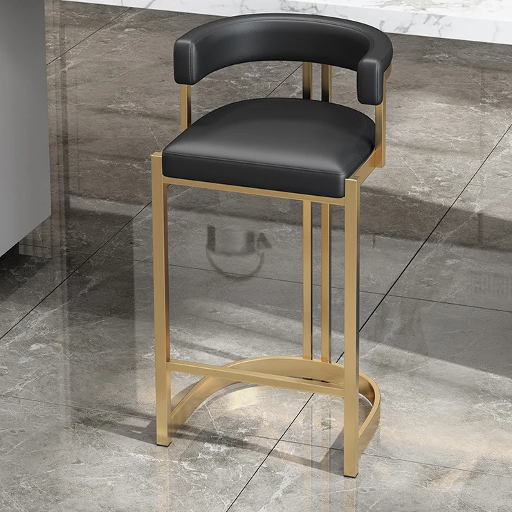 Modern Grey Velvet High Counter Bar Stool Luxury Bar Stools For Kitchen